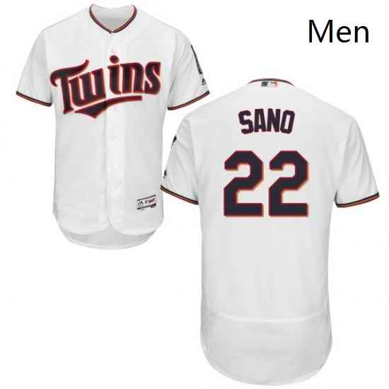 Mens Majestic Minnesota Twins 22 Miguel Sano White Home Flex Base Authentic Collection MLB Jersey